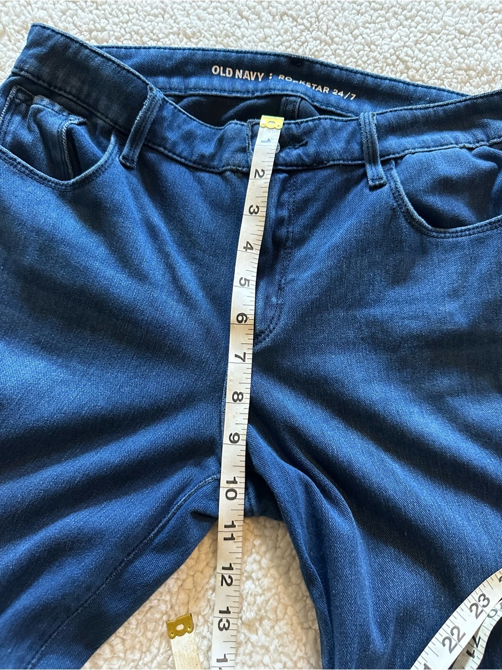 Old Navy Women’s Blue Skinny Rockstar Jeans with Front/Back Pockets size 8 - Picture 6 of 10